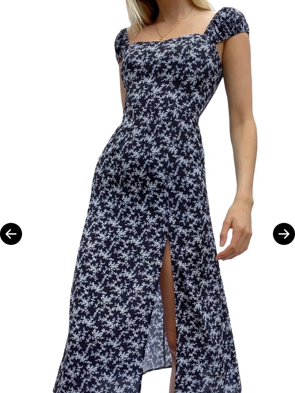 French connection floral blue and white dress, size 8